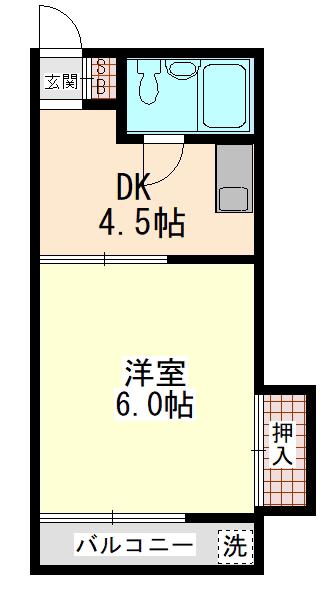 パレスおおつか(1K/1階)の間取り写真