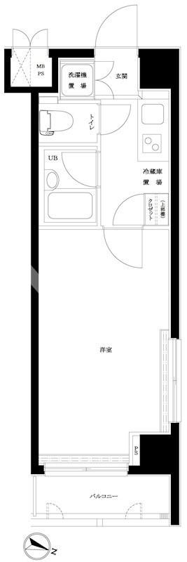 ルーブル学芸大学六番館(1K/3階)の間取り写真