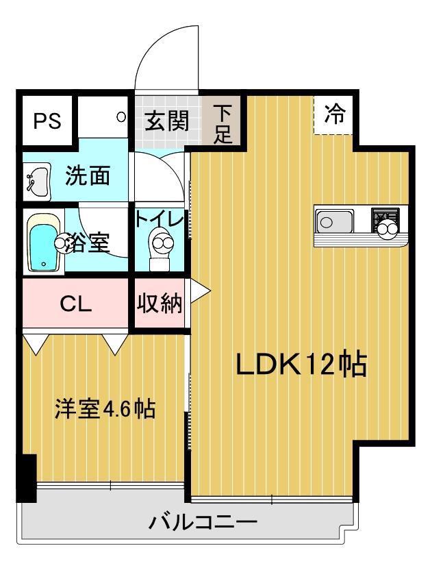フルリール京町(1LDK/3階)の間取り写真