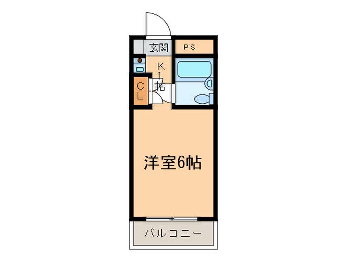 ニコル豊田(1K/4階)の間取り写真