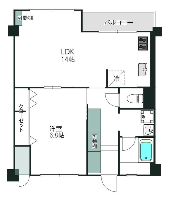 三栄ビル(1LDK/3階)の間取り写真