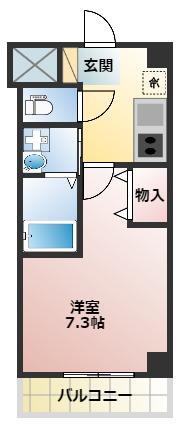 エイチツー西明石(1K/3階)の間取り写真
