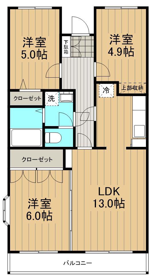 リバーサンド(3LDK/1階)の間取り写真