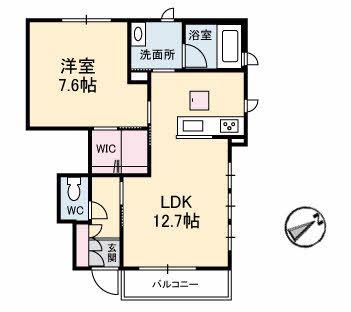 ヴィラ・アンテンヌ(1LDK/1階)の間取り写真