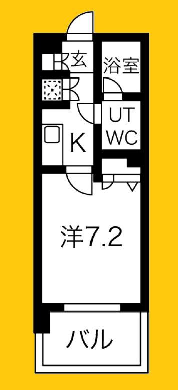 SPATIE KASTEEL YOKOHAMA YOSHINOCHO(1K/4階)の間取り写真