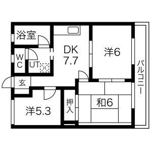 シャンテFUJI(3DK/2階)の間取り写真