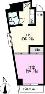 リファレンス谷塚(1DK/3階)の間取り写真