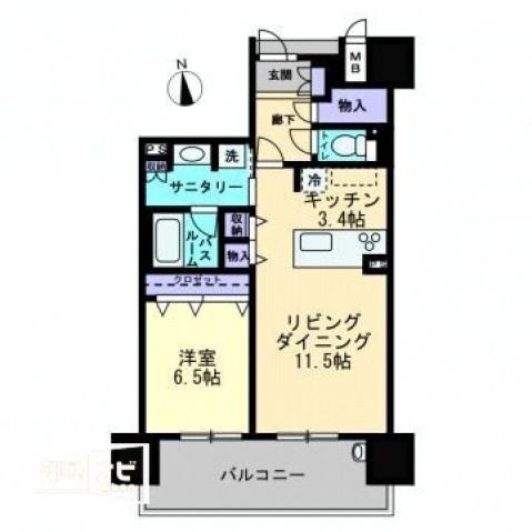 アルファパークナード高松THE・TOWER(1LDK/6階)の間取り写真