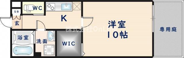 メゾンシャロームA棟(1K/1階)の間取り写真