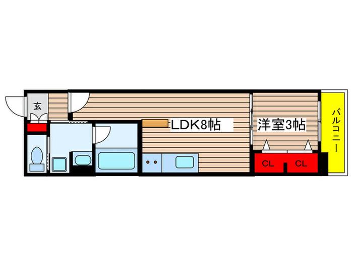 プレサンスロジェ上前津駅前ザレジデンス(1LDK/13階)の間取り写真