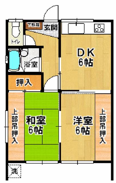 フォレスト・シティー(2DK/1階)の間取り写真