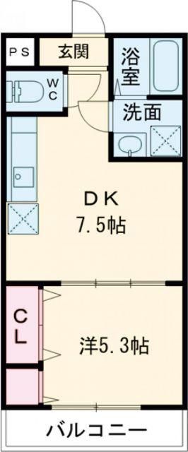 フジパレス東湊(1DK/1階)の間取り写真