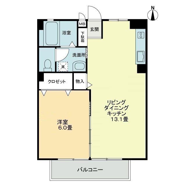 フォブールくさか(1LDK/2階)の間取り写真
