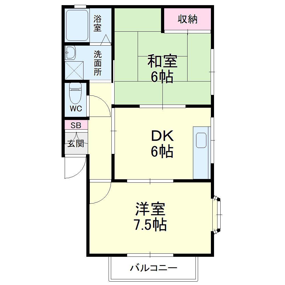 ST-II(2DK/2階)の間取り写真
