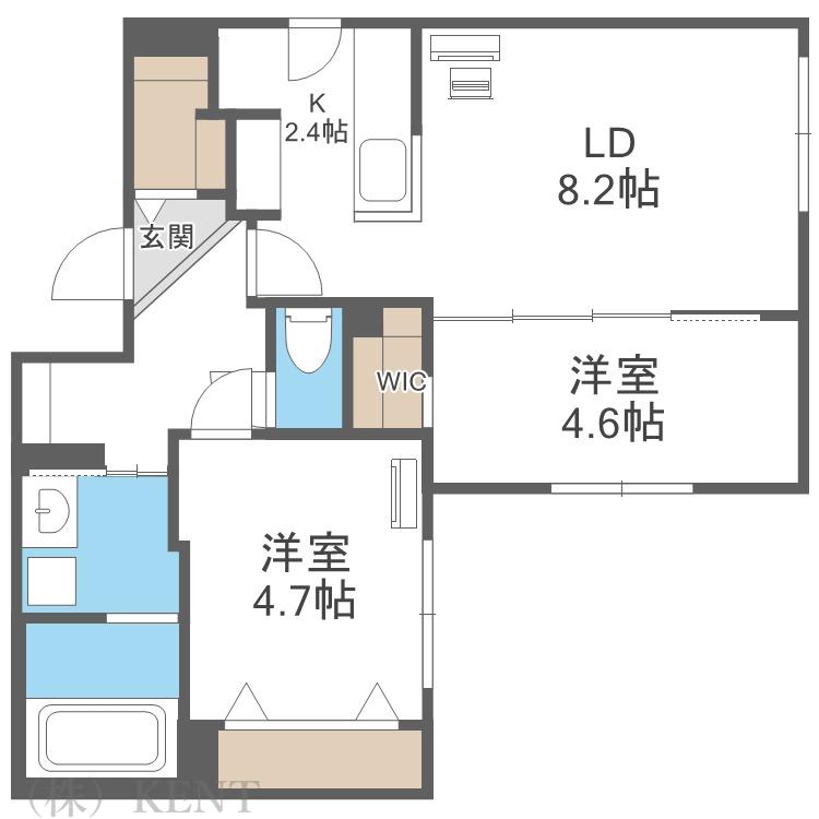 PARTENZA(2LDK/4階)の間取り写真