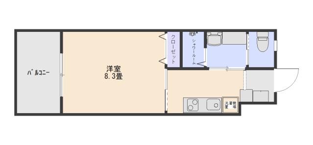 フジビル25(1K/2階)の間取り写真