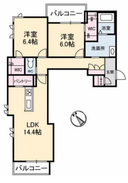 アルネスト(2LDK/2階)の間取り写真