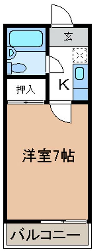 コーポ栄(1K/2階)の間取り写真