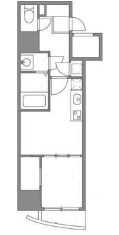 SERENITE本町REFLET(1DK/14階)の間取り写真