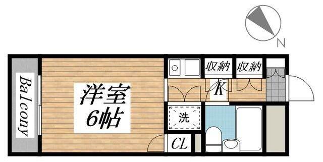 チェリーハイツ(1K/2階)の間取り写真
