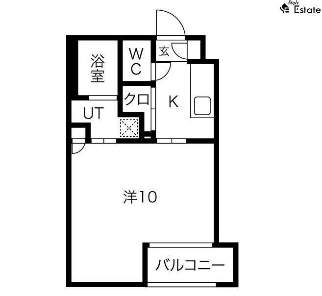SPACE CUBE HONJIN(1K/2階)の間取り写真