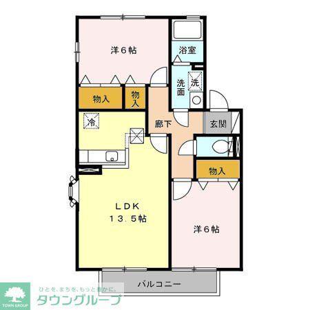 エスポワールイノウエII(2LDK/1階)の間取り写真