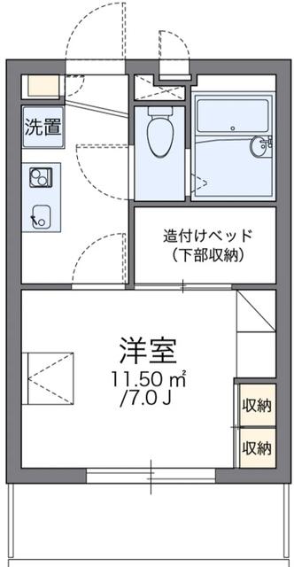 レオパレス多摩平(1K/1階)の間取り写真