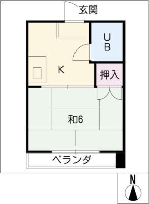 アネックス東山(1K/4階)の間取り写真