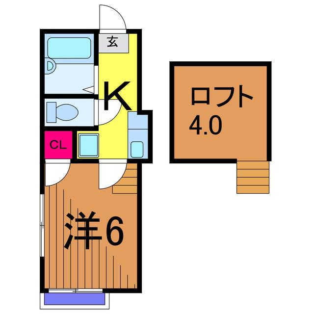 コロンナミリアーレ(1K/2階)の間取り写真