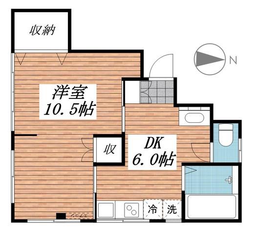 手塚ビル(1LDK/3階)の間取り写真