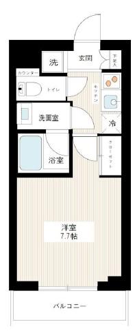 MAXIV小竹向原(1K/B1階)の間取り写真