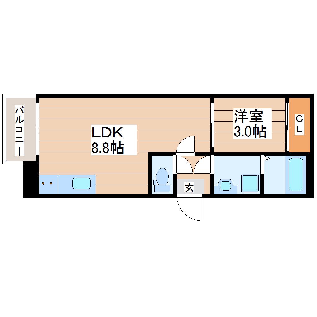 REGALEST EIGHT(1LDK/1階)の間取り写真