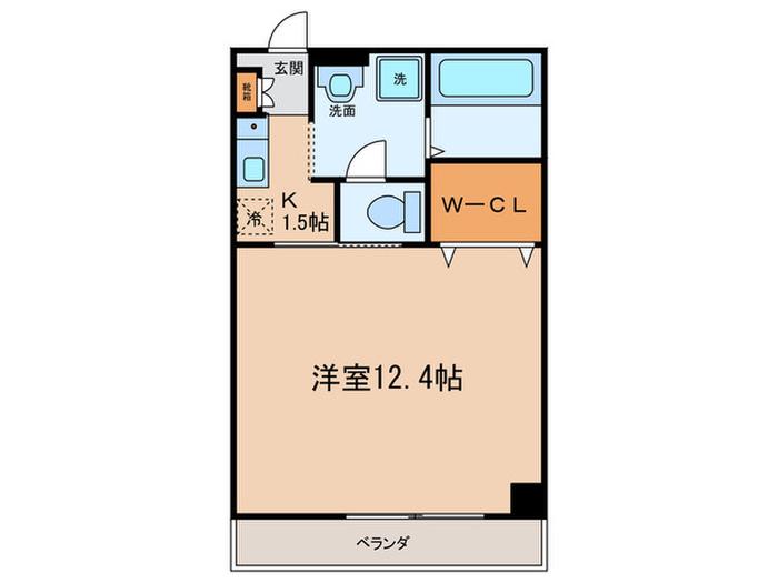 GAIA(1K/4階)の間取り写真