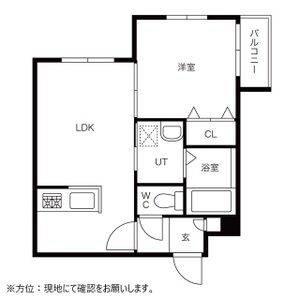 リデーレ西18丁目(1LDK/4階)の間取り写真
