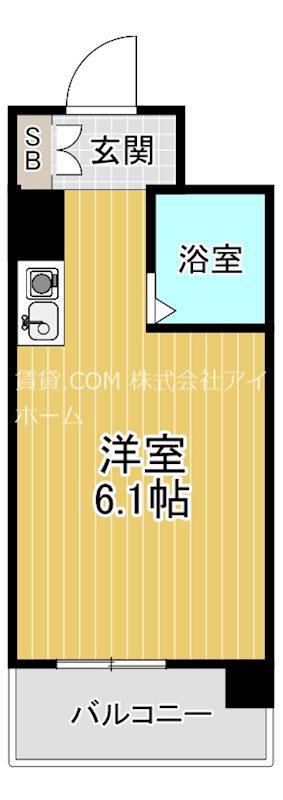 パークサイド上本町駅前(ワンルーム/6階)の間取り写真