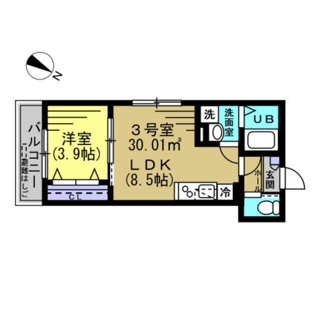 アリアトール(1LDK/2階)の間取り写真