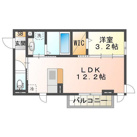 アサヒエステート(1LDK/2階)の間取り写真