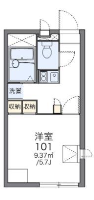 レオパレス大崎(1K/1階)の間取り写真