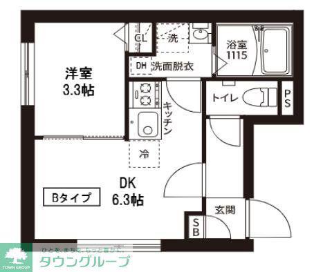 レピュア菊川駅前レジデンス(1DK/2階)の間取り写真