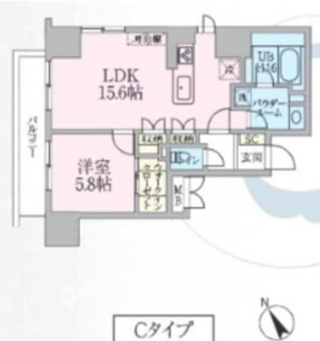ラ メゾン ドゥ レザン(1LDK/8階)の間取り写真