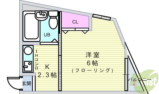T・GRAN豊中(1K/3階)の間取り写真