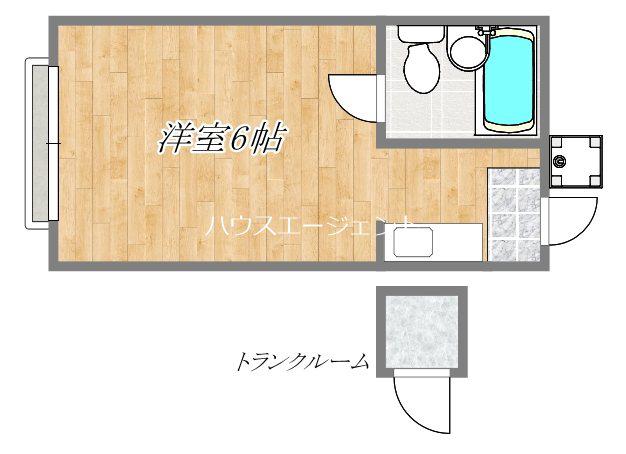 ハイツトビサン(ワンルーム/2階)の間取り写真