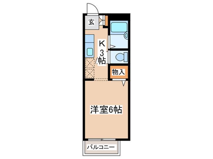 ハイツブリリアンⅣ(1K/2階)の間取り写真