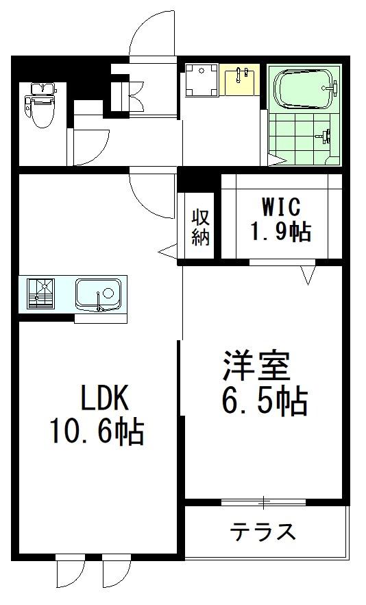 シュッド・アビテ(1LDK/1階)の間取り写真
