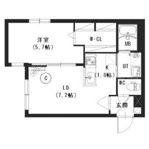 アッサンブラージュH.D.R(1LDK/4階)の間取り写真