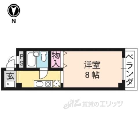 リバティーYANO(1K/4階)の間取り写真