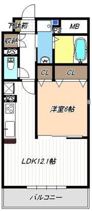 ディアコートKII(1LDK/2階)の間取り写真