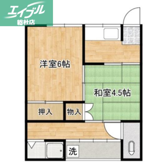 あさか荘(2K/2階)の間取り写真