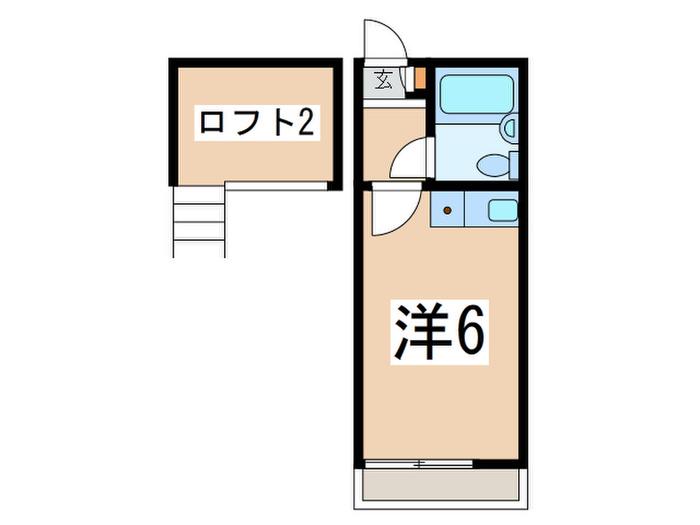 スカイピア大和(ワンルーム/2階)の間取り写真