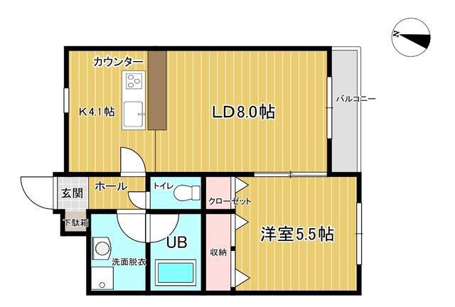 グランフィル紫竹山(1LDK/3階)の間取り写真
